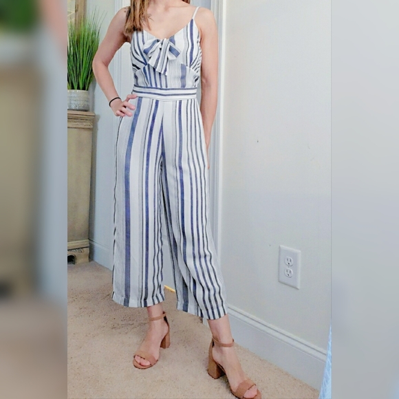 Japna blue white striped Jumpsuit XS - Picture 1 of 5